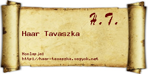 Haar Tavaszka névjegykártya